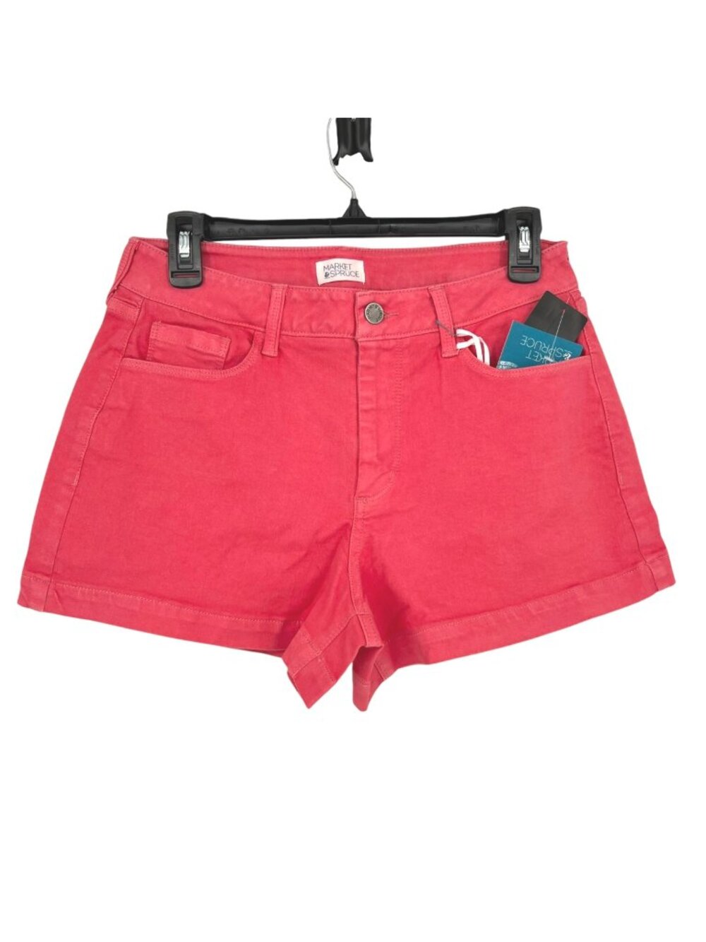 Market & Spruce Coral Preppy Coastal Flat Front Mid-Rise Shorts Size 12 NWT